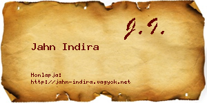 Jahn Indira névjegykártya